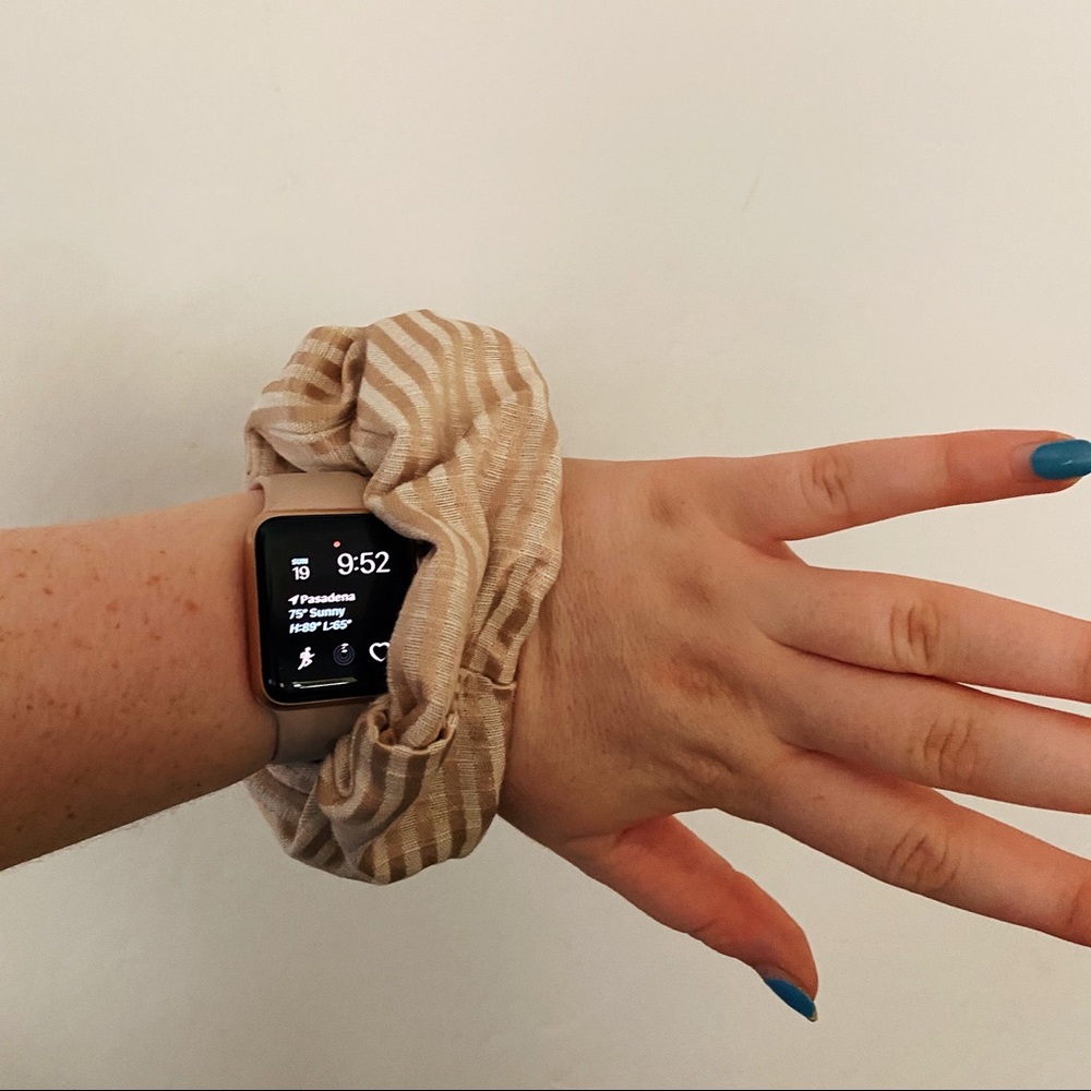 ‘GOLD RUSH’ Handmade Gold Striped Scrunchie - Picture 5 of 7